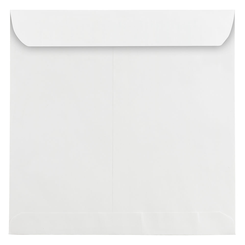 JAM Paper Square Invitation Envelopes, 10 1/2in x 10 1/2in, Gummed Seal, White, Pack Of 25
