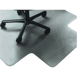 SKILCRAFT Textured Floor Mat For Carpet, For Medium-Pile Carpets, 45inW x 53inD, 20inW x 10inD Lip, Clear (AbilityOne)