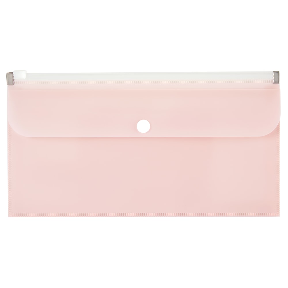 Office Depot Brand 2-Pocket Envelope, 1-1/4in Expansion, Check Size, Pink