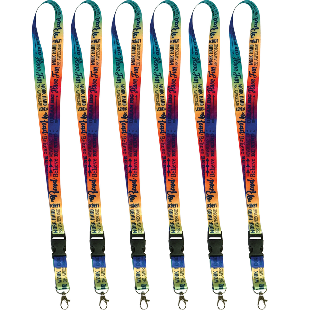 Teacher Created Resources Lanyard, Positive Saying Watercolor, Pack Of 6