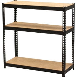 Lorell Narrow Steel Shelving, 30inH x 30inW x 12inD, Recycled, Black, Steel, 1Each