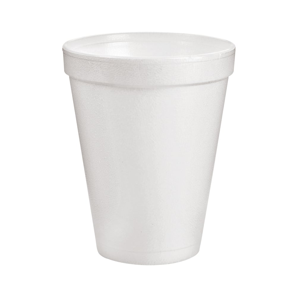 Dart Insulated Foam Drinking Cups, White, 10 Oz, Case Of 1,000 Cups