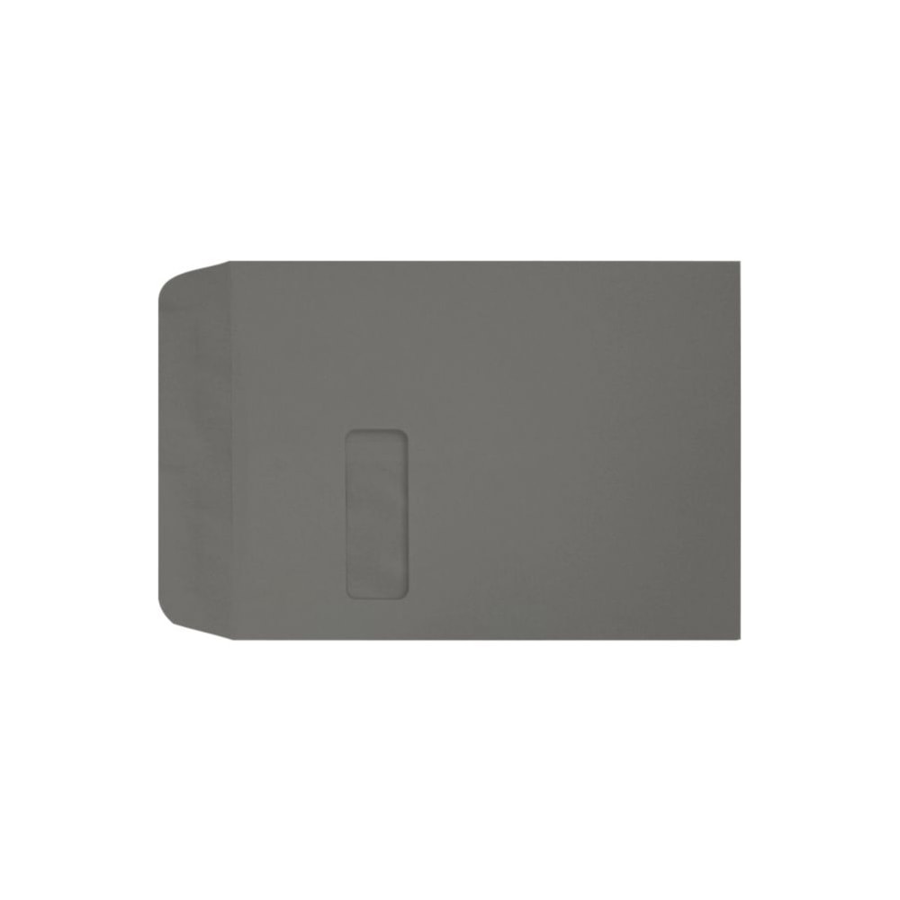 LUX #9 1/2 Open-End Window Envelopes, Top Left Window, Self-Adhesive, Smoke, Pack Of 250