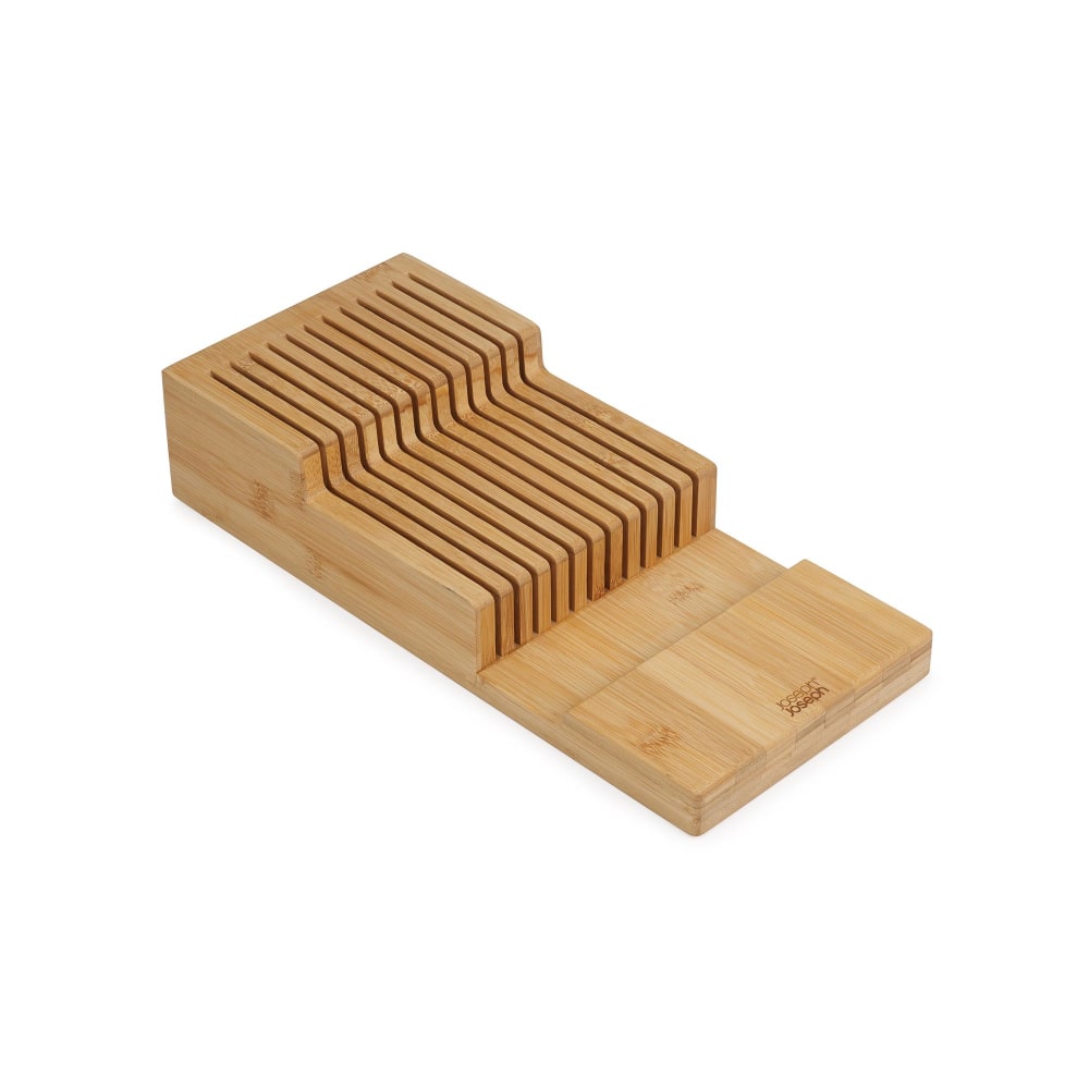 Joseph Joseph 2-Tier Knife Drawer Organizer, 3inH x 7inW x 15-1/2inD, Brown
