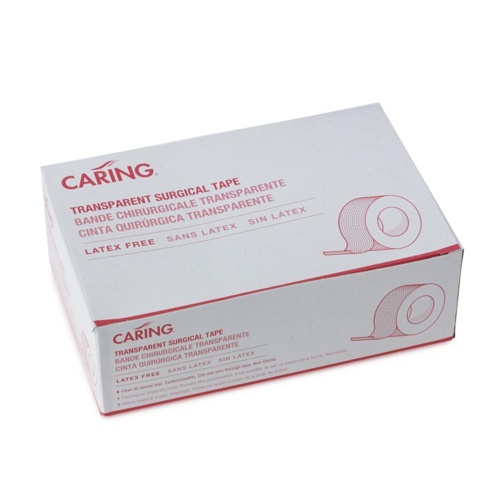 Medline Caring Adhesive Tape, 2in x 10 Yd., Transparent, Pack Of 6