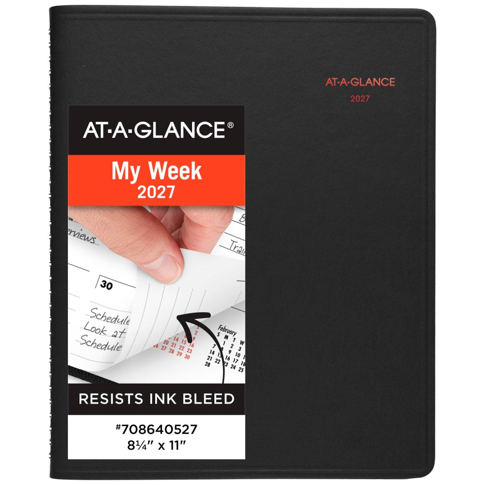 AT-A-GLANCE 800 Range 2027 Weekly Monthly Planner, Large, Black, 8 1/4in x 11in