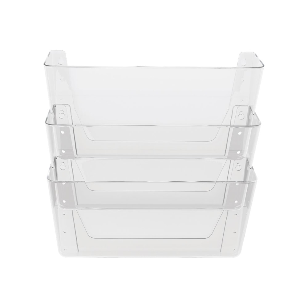 Deflecto Stackable Wall Pocket File, 3 Pack, Clear