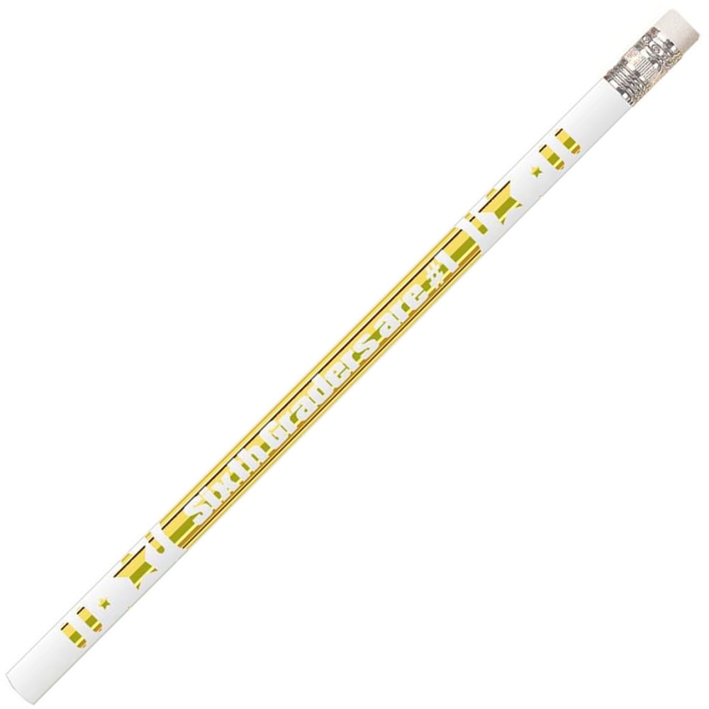 Musgrave Pencil Co. Inc. Motivational Pencils, 6th Graders Are #1, 12 Pencils Per Pack, Set Of 12 Packs
