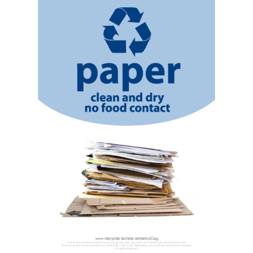 Recycle Across America Paper Standardized Recycling Labels, P-1007, 10in x 7in, Light Blue