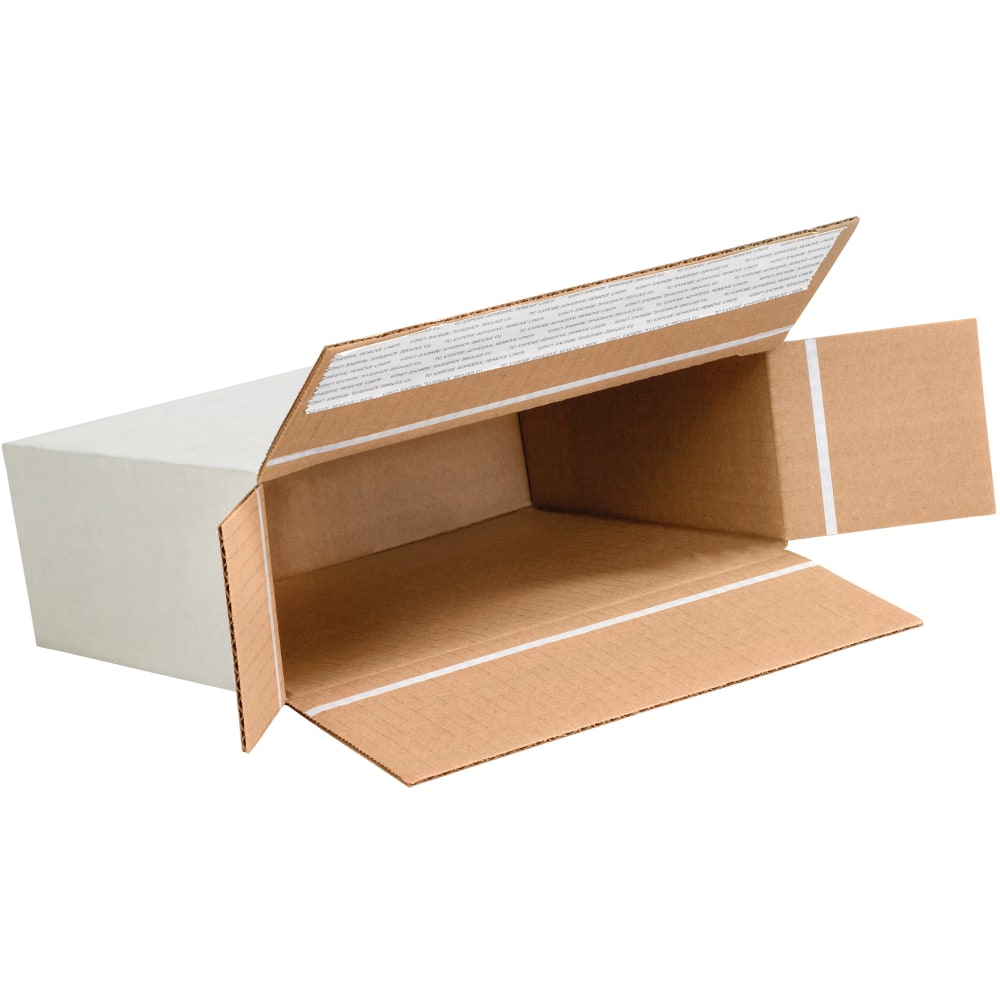 Partners Brand Self-Seal Side-Loading Corrugated Boxes, 9 1/4in x 3in x 6 3/4in, White, Pack Of 25