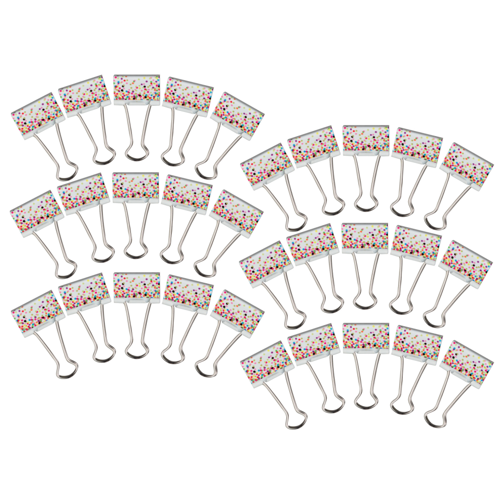 Teacher Created Resources Confetti Binder Clips, Medium, 8 Per Pack, Set Of 6 Packs