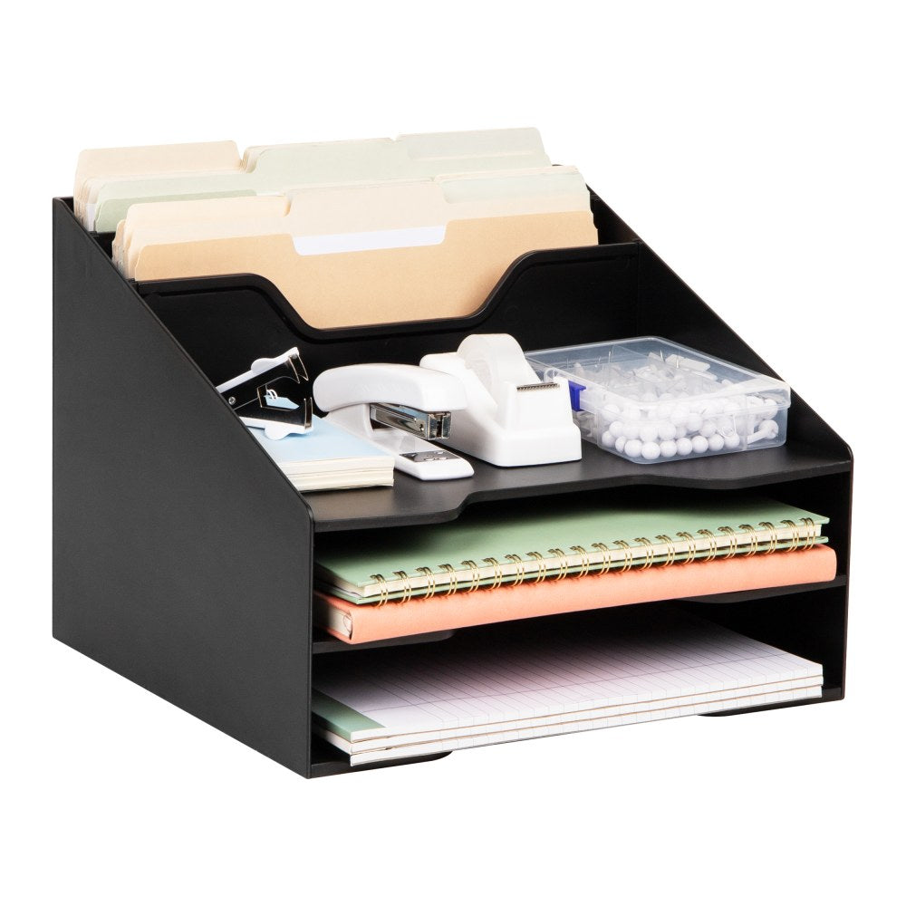 Mind Reader Desktop Organizer, 9-1/2inH x 11-3/4inW x 12-1/2inD, Black