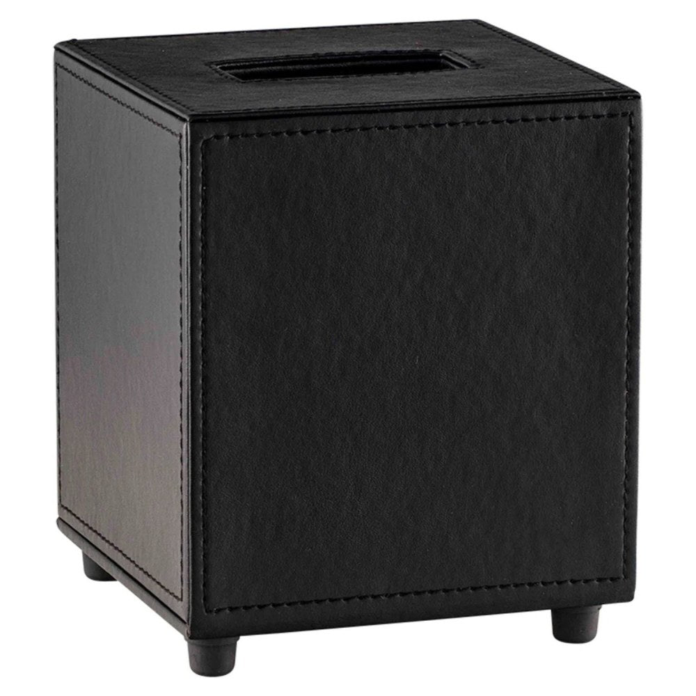 Erwyn Products Cordoba Boutique Tissue Box Covers With Magnetic Bases, 6-1/2inH x 5-7/16inL x 5-7/16inW, Black, Set Of 12 Covers
