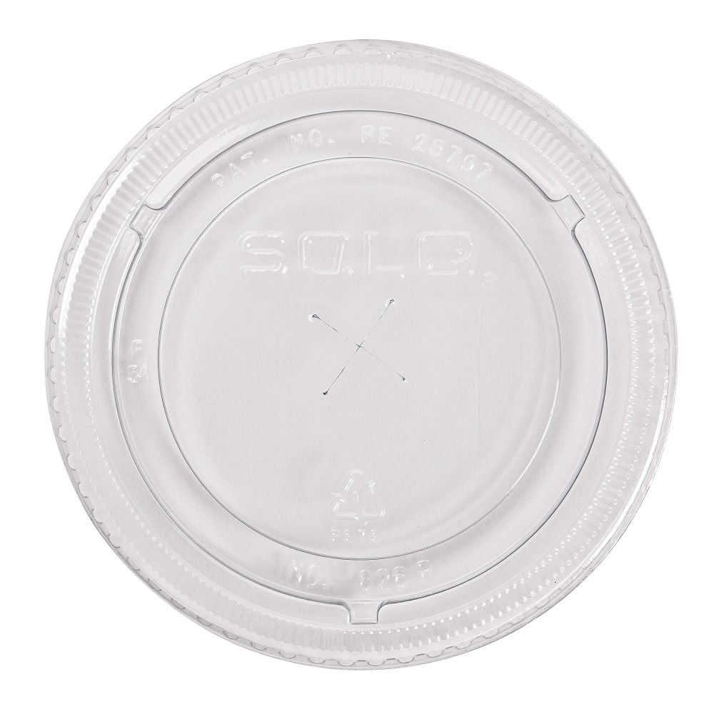 Dart PETE Flat Straw-Slot Cold Cup Lids, 16 - 24 Oz, Clear, Pack Of 1,000 Lids