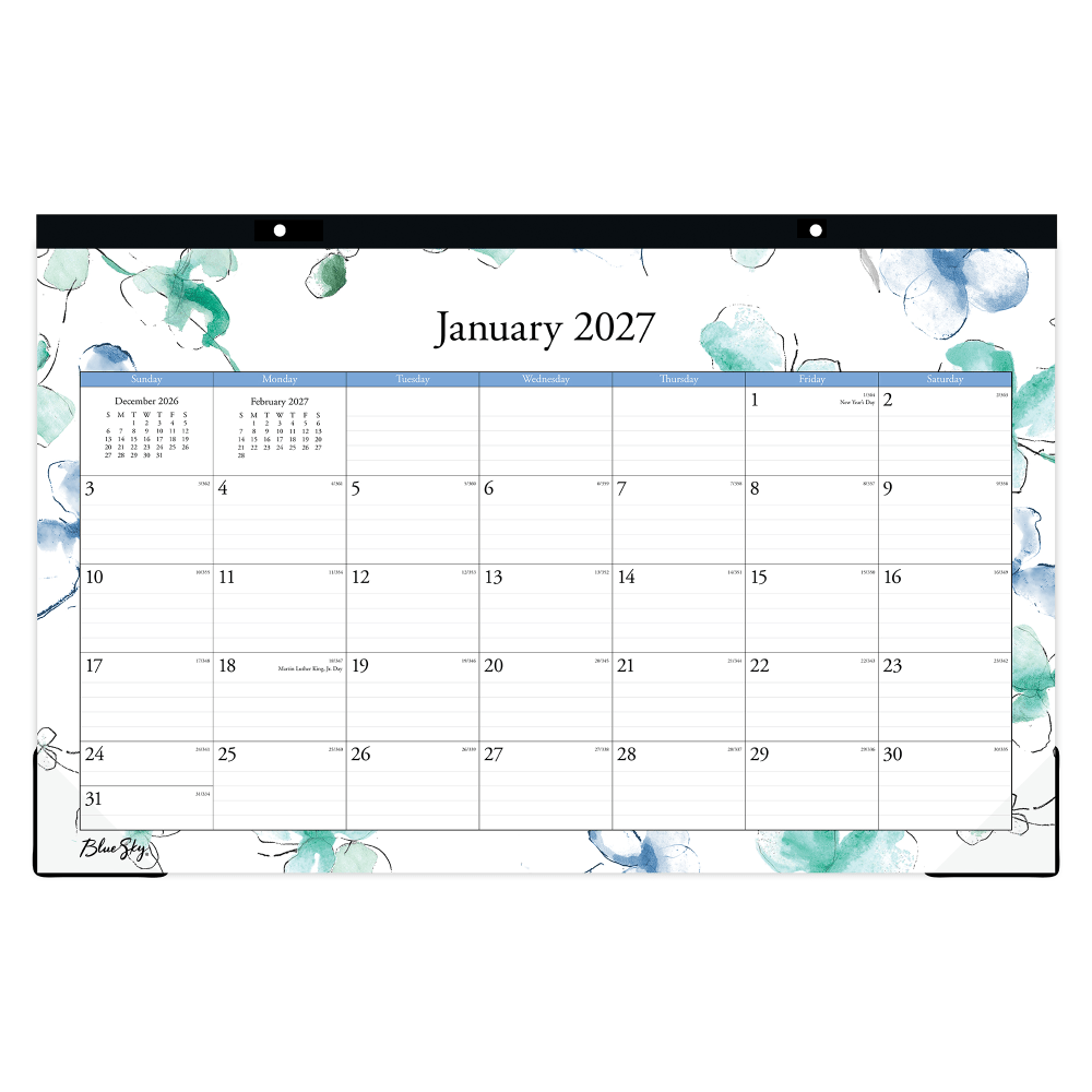2027 Blue Sky Lindley Monthly Desk Pad Planning Calendar, 17x11, 0%, Lindley Theme, Jan-Dec, RY27