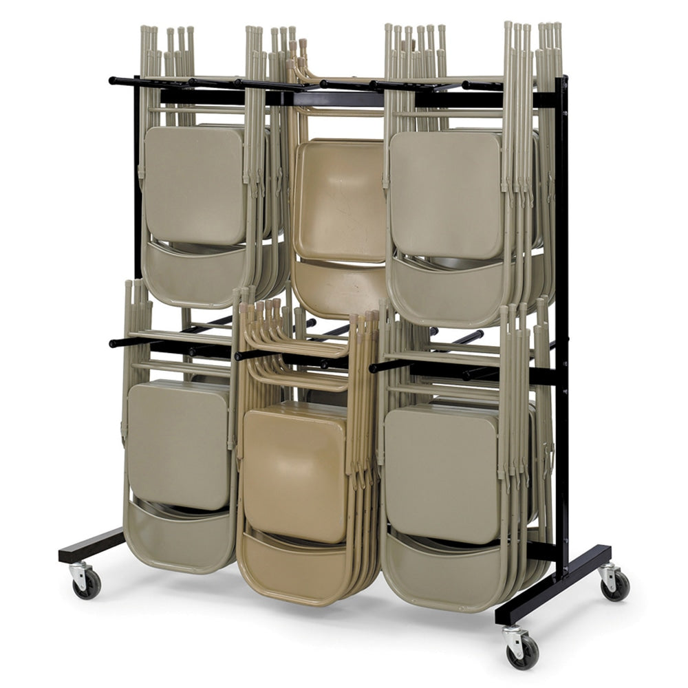 Safco 2-Tier Mobile Folding Chair Cart, Black