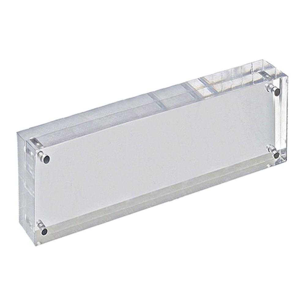 Azar Displays Imperial Acrylic Block Sign Holder, 3inH x 11inW x 1-1/2inD, Clear