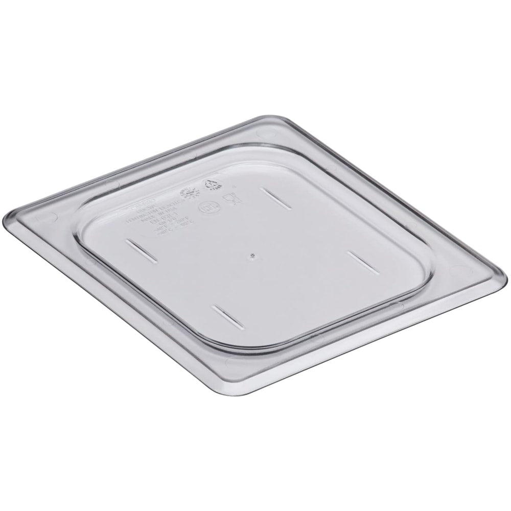 Cambro Camwear Polycarbonate Flat Lids, 1/6 Size, Clear, Pack Of 6 Lids