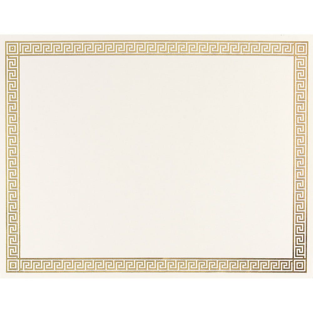 Great Papers! Foil Channel Certificates With Gold Foil Borders, 8-1/2in x 11in, Ivory, Pack Of 15 Certificates