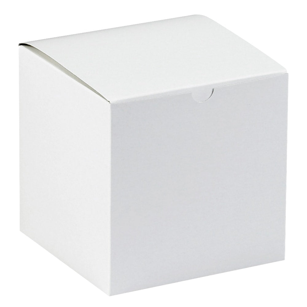 Office Depot Brand Gift Boxes, 8inL x 8inW x 8 1/2inH, 100% Recycled, White, Case Of 50