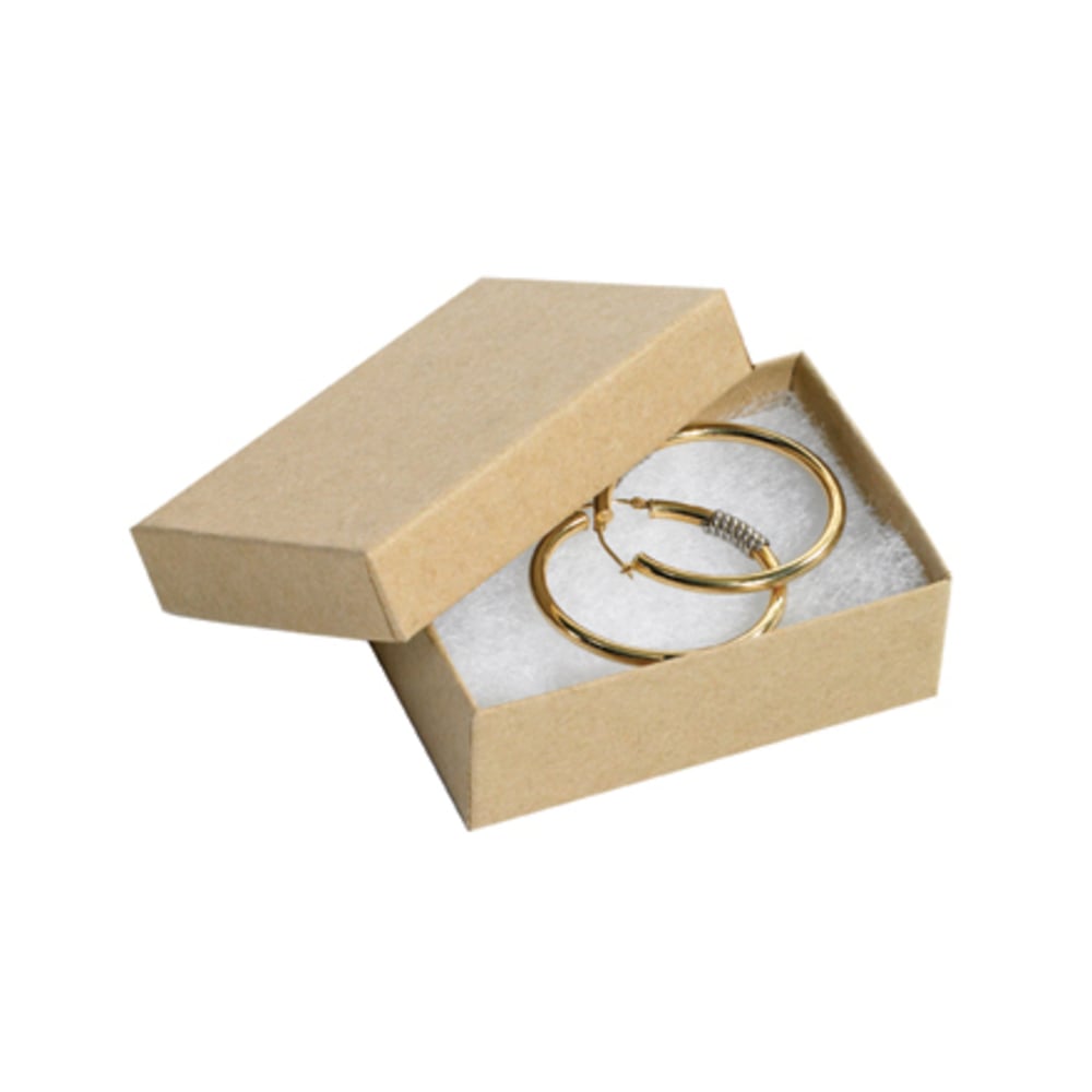 Partners Brand Kraft Jewelry Boxes 3 1/16in x 2 1/8in x 1in, Case of 100