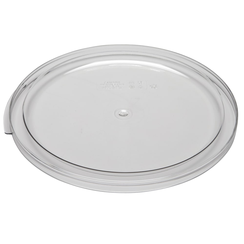 Cambro Camwear Round Food Storage Lids For 12-, 18- And 22-Qt Containers, Clear, Pack Of 6 Lids