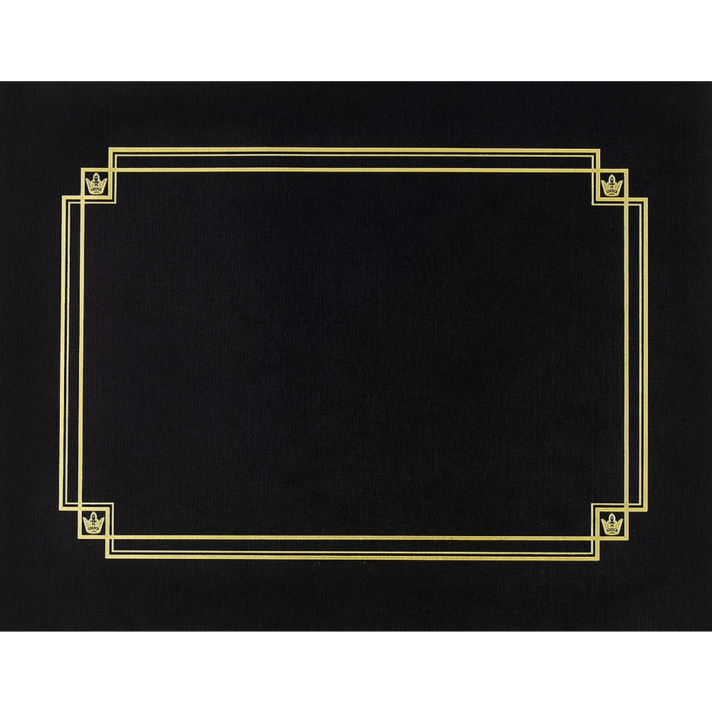 Great Papers! Linen Certificate Covers, 12in x 9 3/8in, Black, Pack Of 3