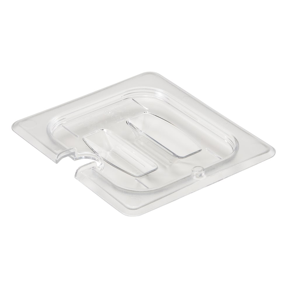 Cambro Camwear 1/6 Notched Food Pan Lids With Handles, Clear, Set Of 6 Lids