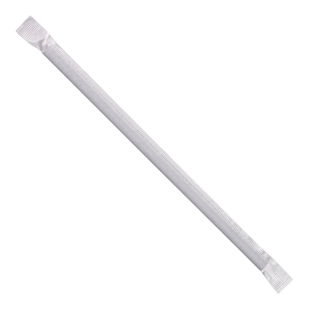 Hoffmaster Paper Straws, Wrapped, 7-3/4in, Black, Pack Of 3,200 Straws