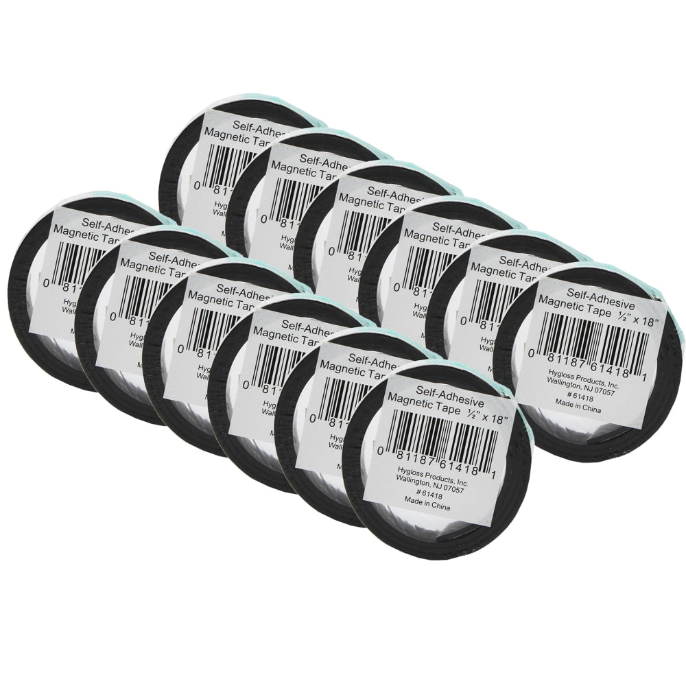 Hygloss Magnetic Tape, 0.5in x 18in, 24 Rolls