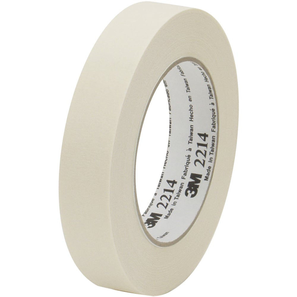 3M 2214 Masking Tape, 1in x 60 Yd., Natural, Case Of 36