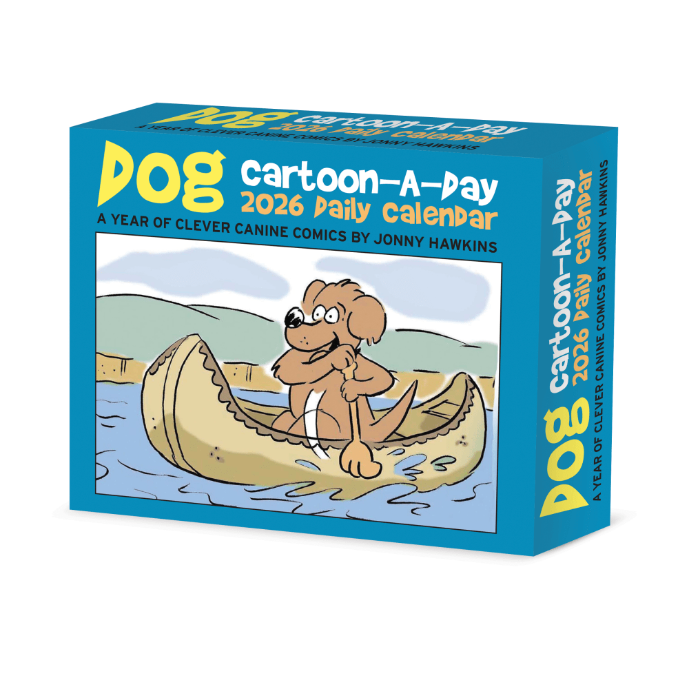 2026 Willow Creek Press Page-A-Day Daily Desk Calendar, 6-1/4in x 5-1/2in, Dog Cartoon-a-Day by Jonny Hawkins, January To December, 54130