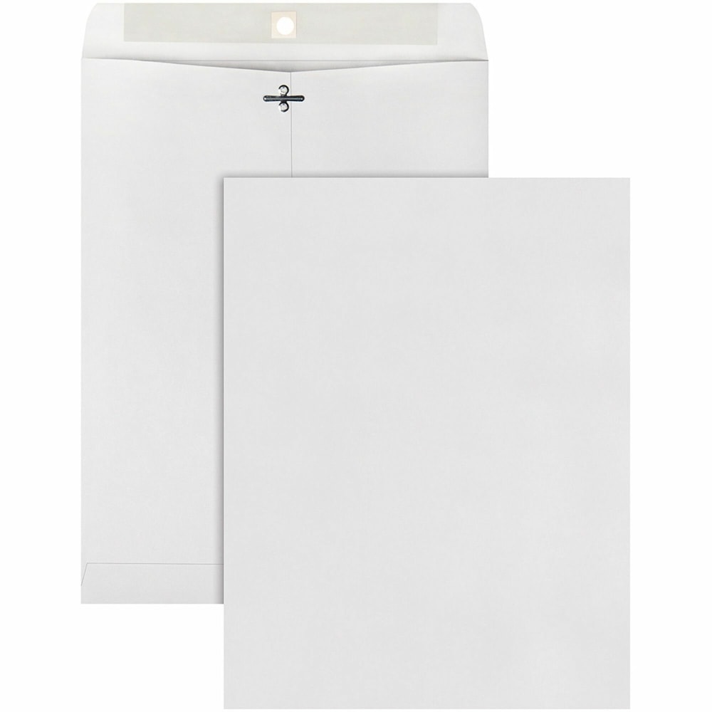 Quality Park Envelopes, 10in x 13in, Clasp Closure, Gray, Box Of 100