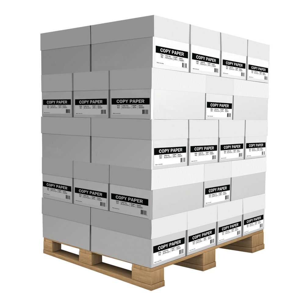 Domtar Xerographic Copy Paper, 400 Reams, White, Letter (8.5in x 11in), 200000 Sheets Per Pallet, 20 Lb