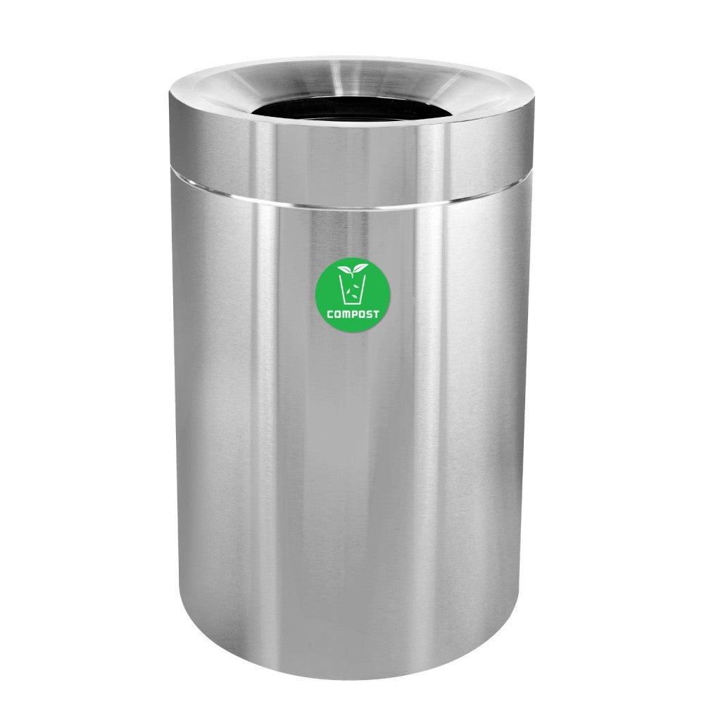 Alpine Industries Stainless Steel Compost Can, 50 Gallon, Silver