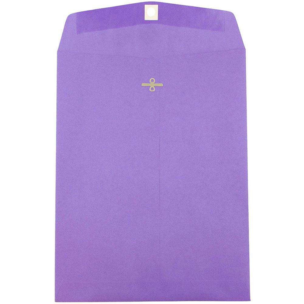 JAM Paper Open-End 9in x 12in Catalog Envelopes, Clasp Closure, Violet Purple, Pack Of 100 Envelopes