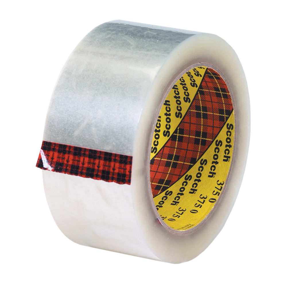 Scotch 375 Carton Sealing Tape, 2in x 55 Yd., Clear, Case Of 36