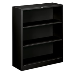 HON Brigade Steel Bookcase, 3 Shelves, Black