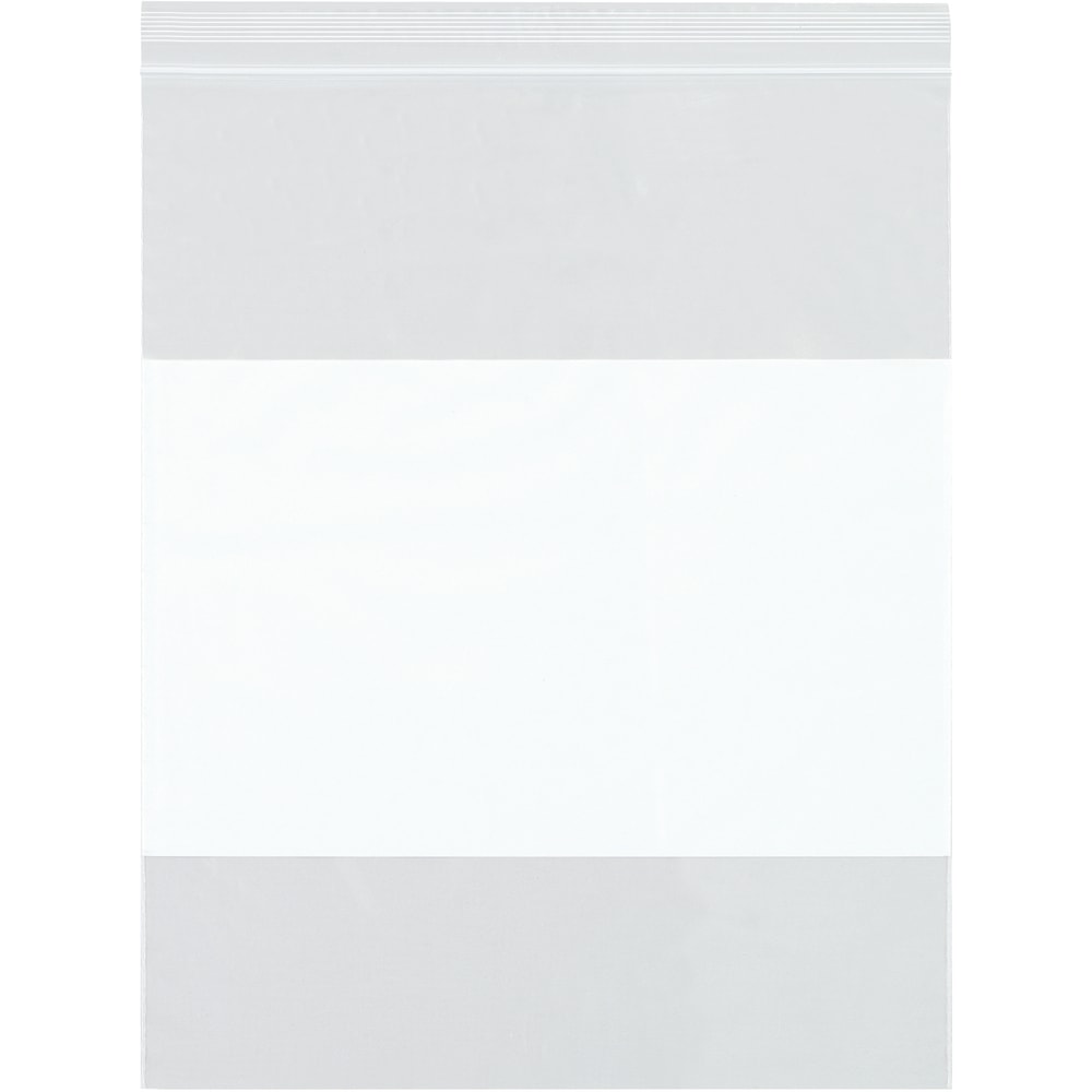 Partners Brand 4 Mil White Block Reclosable Poly Bags, 9in x 12in, Clear, Case Of 1000