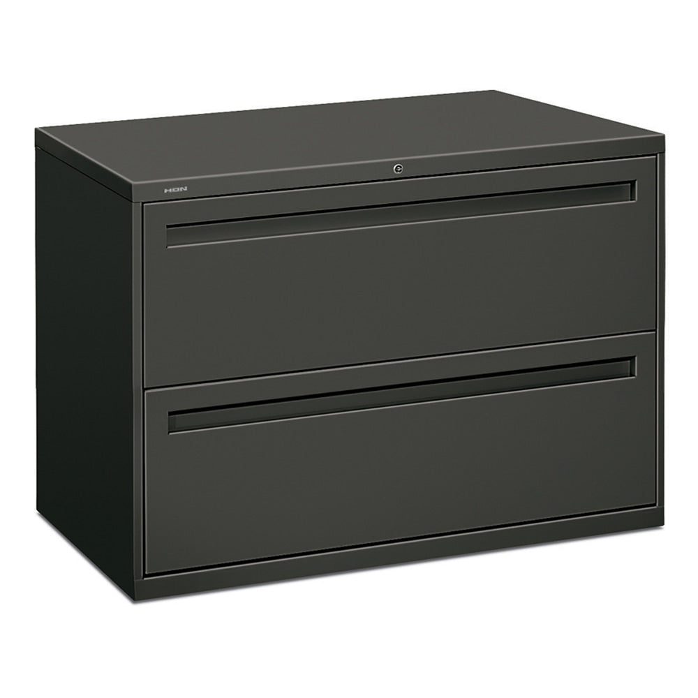 HON Brigade 700 42inW x 18inD Lateral 2-Drawer File Cabinet, Charcoal