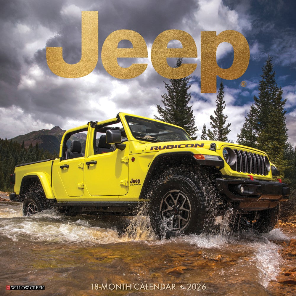 2026 Willow Creek Press Hobbies Monthly Wall Calendar, 12in x 12in, Jeep, January To December, 51641