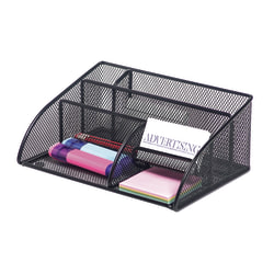 Office Depot Brand Mesh Angled Desk Organizer, Black