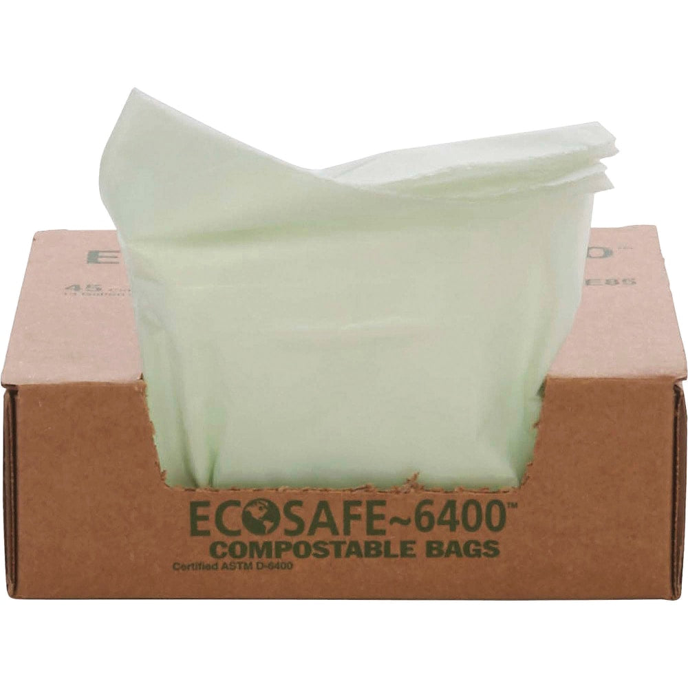 Stout EcoSafe 6400 Compostable Compost Bags, 0.85 mil, 13 Gallon, Green, Box Of 45