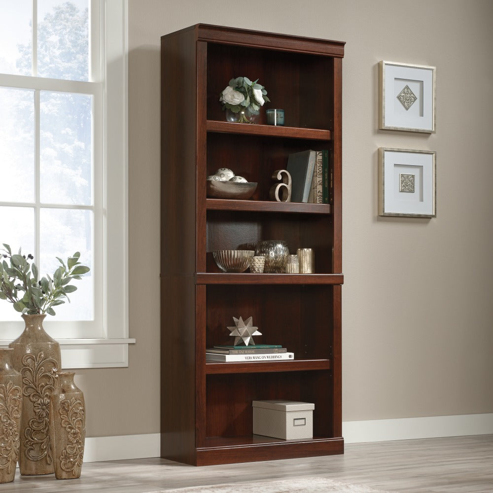 Realspace 72inH 5-Shelf Bookcase, Mulled Cherry