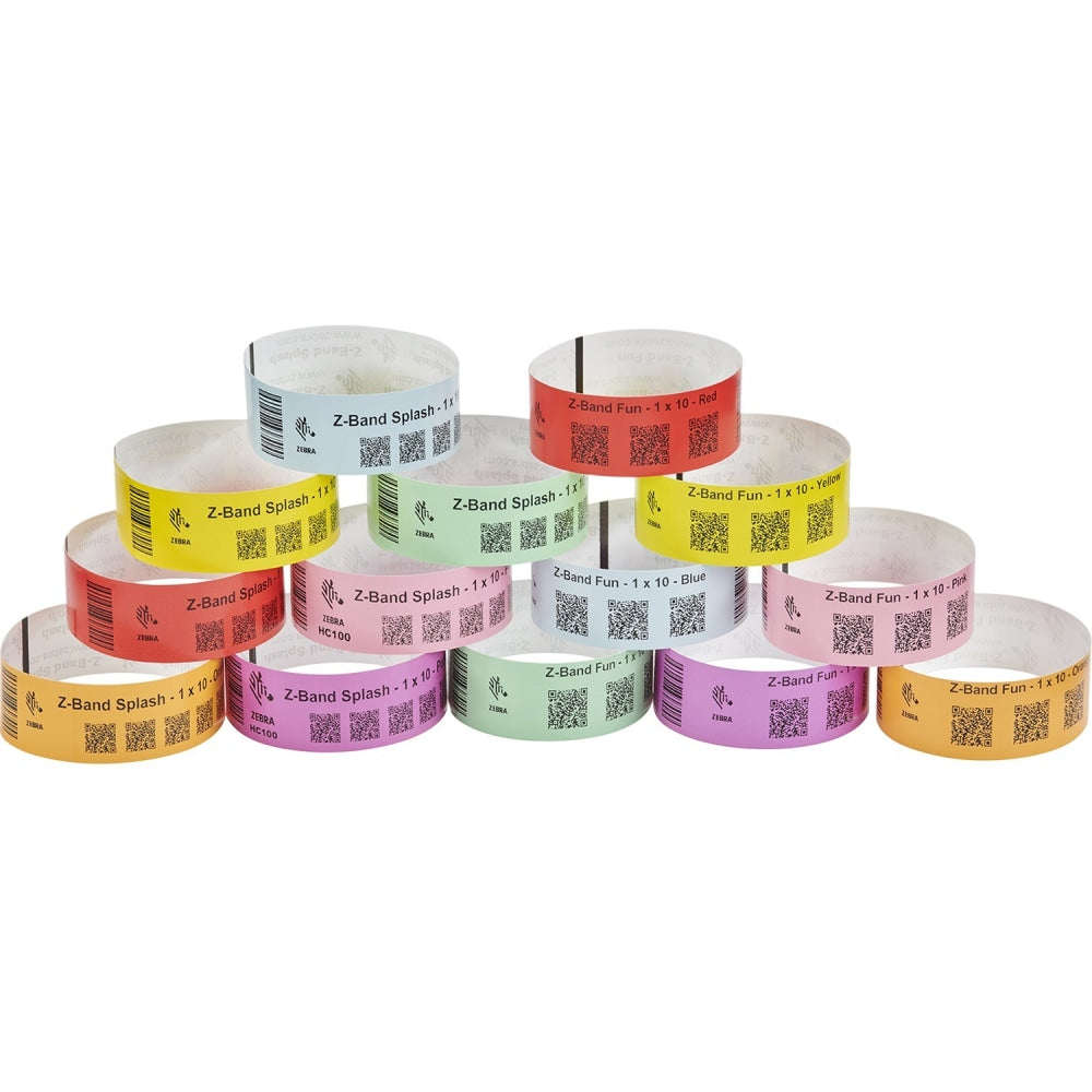 Zebra Wristband Polypropylene 1x 10in Direct Thermal Zebra Z-Band Fun Purple 1 in core - 1inx 10in - Permanent Adhesive - 100127127