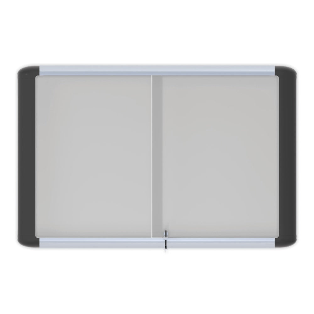 MasterVision Platinum Pure Magnetic Dry-Erase Enclosed Whiteboard, Sliding Door, 36in x 48in, Aluminum Frame With Silver Finish