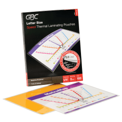 Swingline GBC EZUse Laminating Pouches, Letter Size, 5 Mil, Clear, 100/Pack