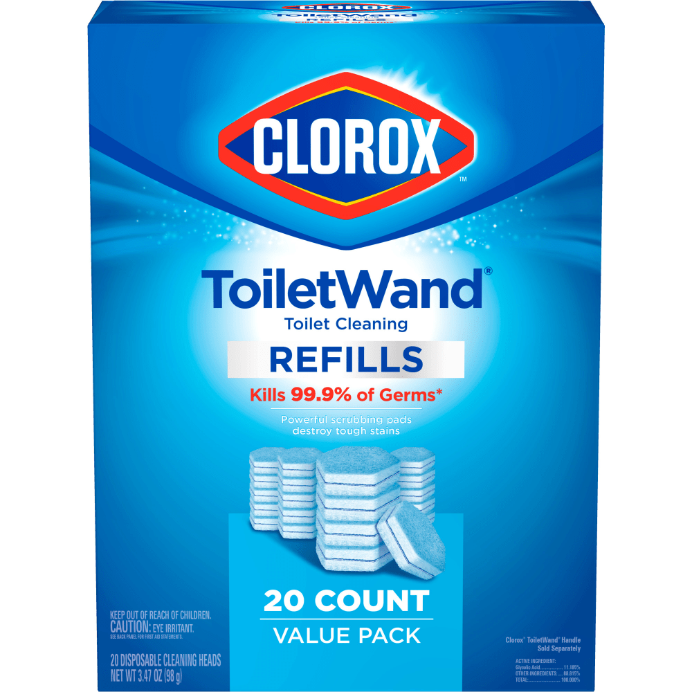 Clorox ToiletWand Toilet Cleaning Refills, Disinfecting Scrubbing Pads, 20 Count (30522)