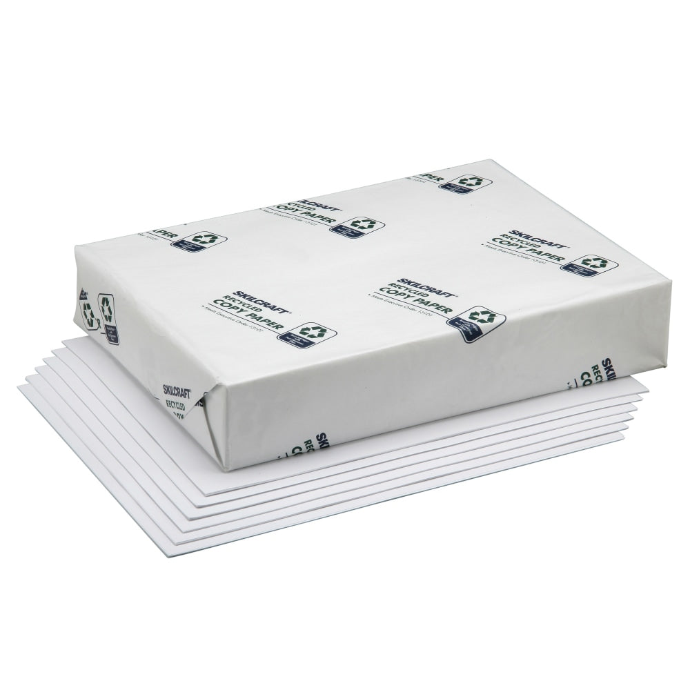 SKILCRAFT Xerographic 3-Hole Copy Paper, White, Letter (8.5in x 11in), 5000 Sheets, 20 Lb, 92 Brightness, 50% Recycled (AbilityOne 7530-01-033-8891)