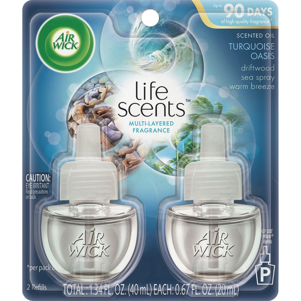Air Wick Scented Oil Warmer Refill - Oil - 0.7 fl oz- Turquoise Oasis - 45 Day - 12 / Carton - Long Lasting